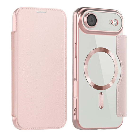 EIDERWOOD iPhone Air Flipcover m. Gennemsigtig Bagside - MagSafe Kompatibel - Lyserød