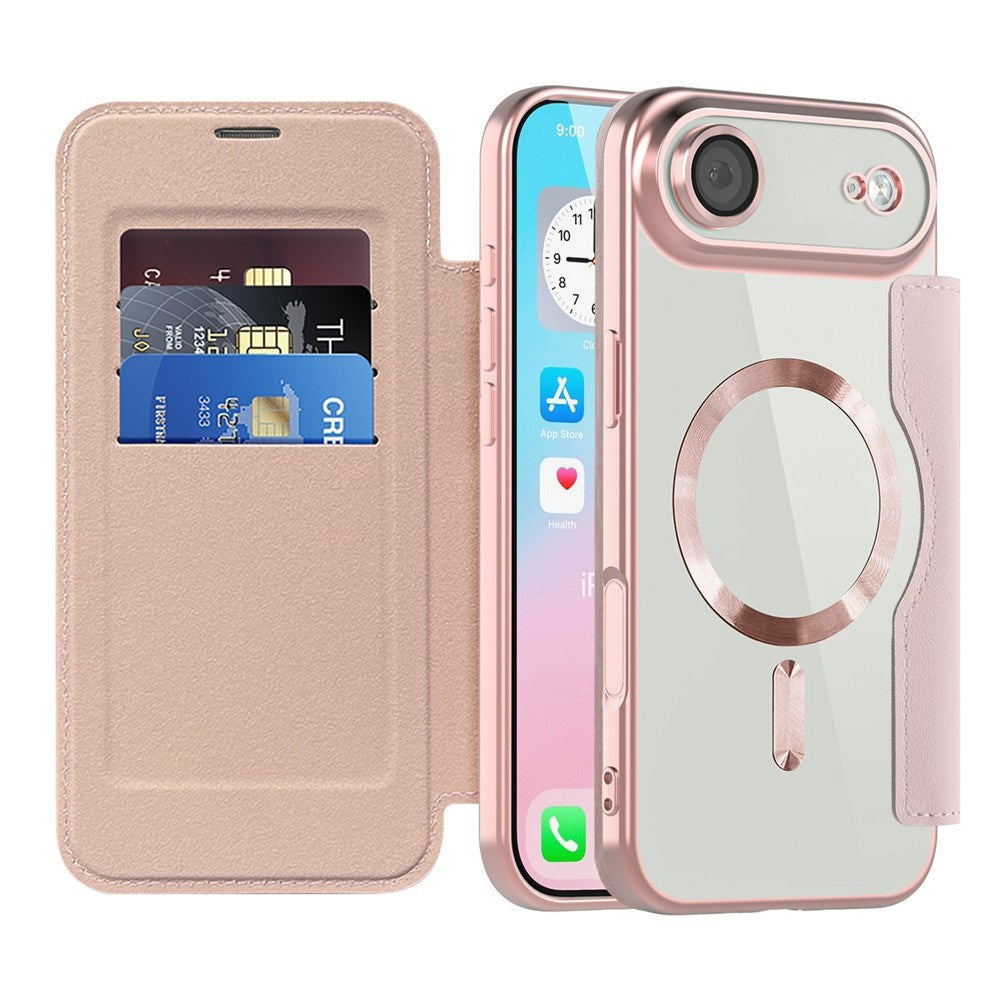 EIDERWOOD iPhone Air Flipcover m. Gennemsigtig Bagside - MagSafe Kompatibel - Lyserød