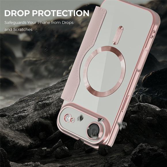 EIDERWOOD iPhone Air Flipcover m. Gennemsigtig Bagside - MagSafe Kompatibel - Lyserød