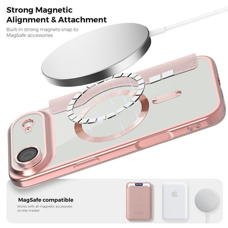 EIDERWOOD iPhone Air Flipcover m. Gennemsigtig Bagside - MagSafe Kompatibel - Lyserød