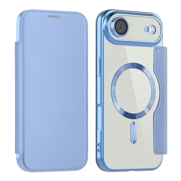 EIDERWOOD iPhone Air Flipcover m. Gennemsigtig Bagside - MagSafe Kompatibel - Lyseblå