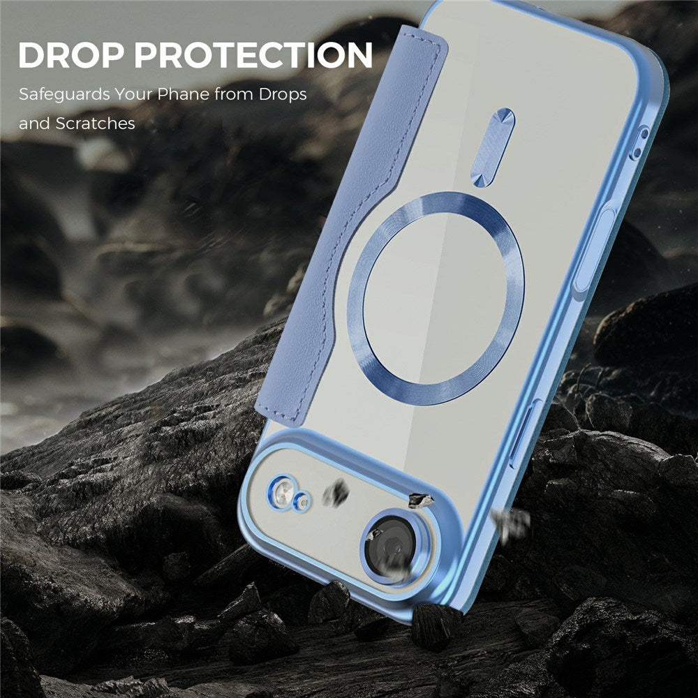 EIDERWOOD iPhone Air Flipcover m. Gennemsigtig Bagside - MagSafe Kompatibel - Lyseblå