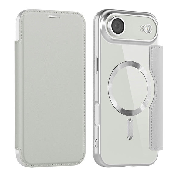 EIDERWOOD iPhone Air Flipcover m. Gennemsigtig Bagside - MagSafe Kompatibel - Grå