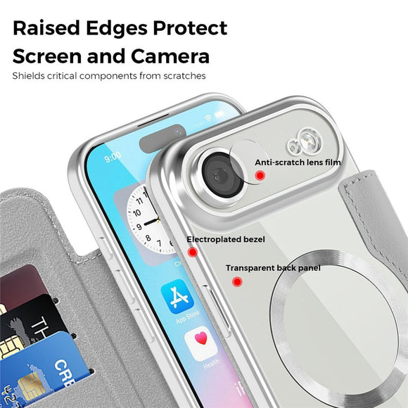 EIDERWOOD iPhone Air Flipcover m. Gennemsigtig Bagside - MagSafe Kompatibel - Grå