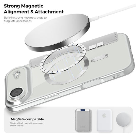 EIDERWOOD iPhone Air Flipcover m. Gennemsigtig Bagside - MagSafe Kompatibel - Grå