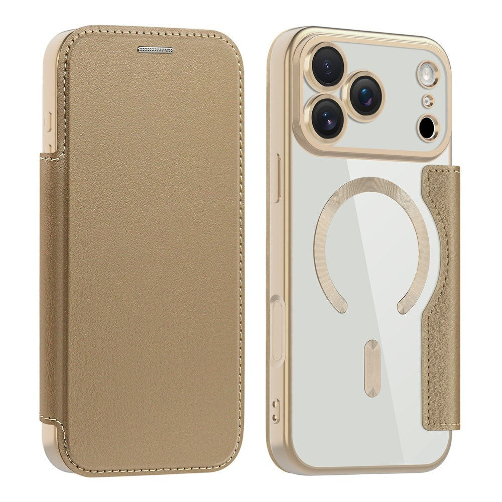 EIDERWOOD iPhone 17 Pro Max Flipcover m. Gennemsigtig Bagside - MagSafe Kompatibel - Guld