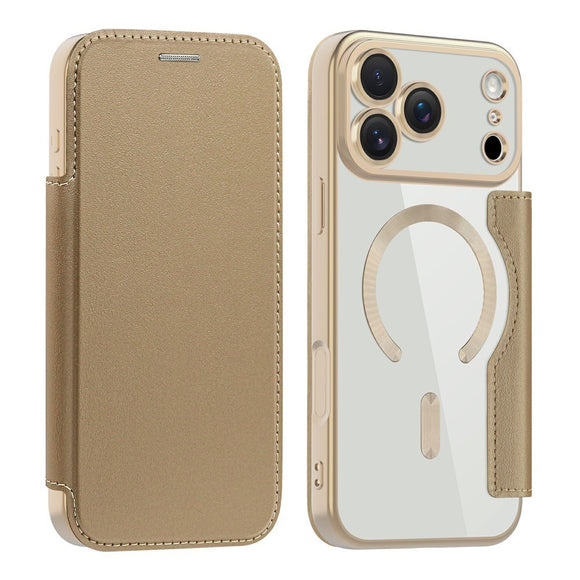 EIDERWOOD iPhone 17 Pro Max Flipcover m. Gennemsigtig Bagside - MagSafe Kompatibel - Guld