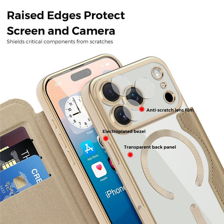 EIDERWOOD iPhone 17 Pro Max Flipcover m. Gennemsigtig Bagside - MagSafe Kompatibel - Guld