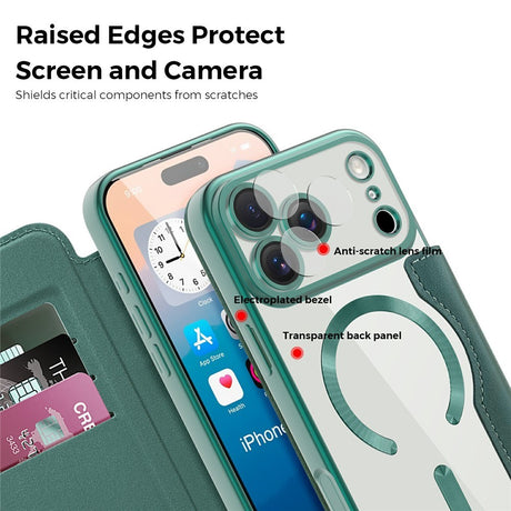 EIDERWOOD iPhone 17 Pro Max Flipcover m. Gennemsigtig Bagside - MagSafe Kompatibel - Grøn