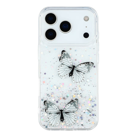EIDERWOOD iPhone 17 Pro Fleksibelt Plastik Cover m. Sommerfugle - Gennemsigtig