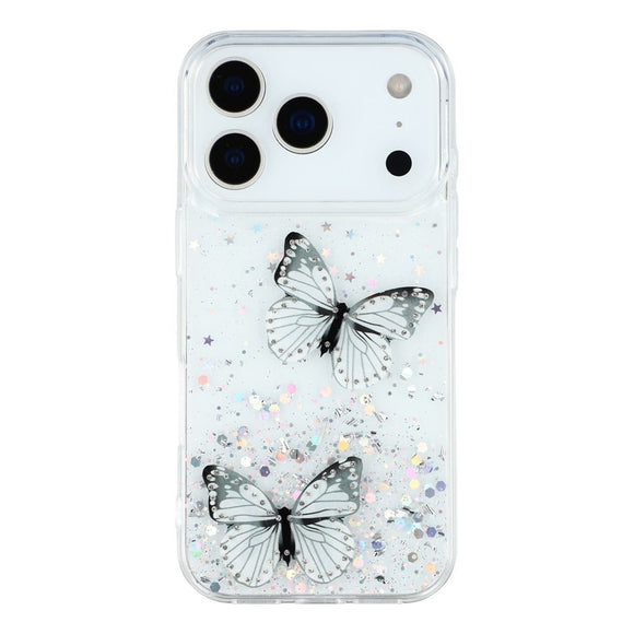 EIDERWOOD iPhone 17 Pro Fleksibelt Plastik Cover m. Sommerfugle - Gennemsigtig