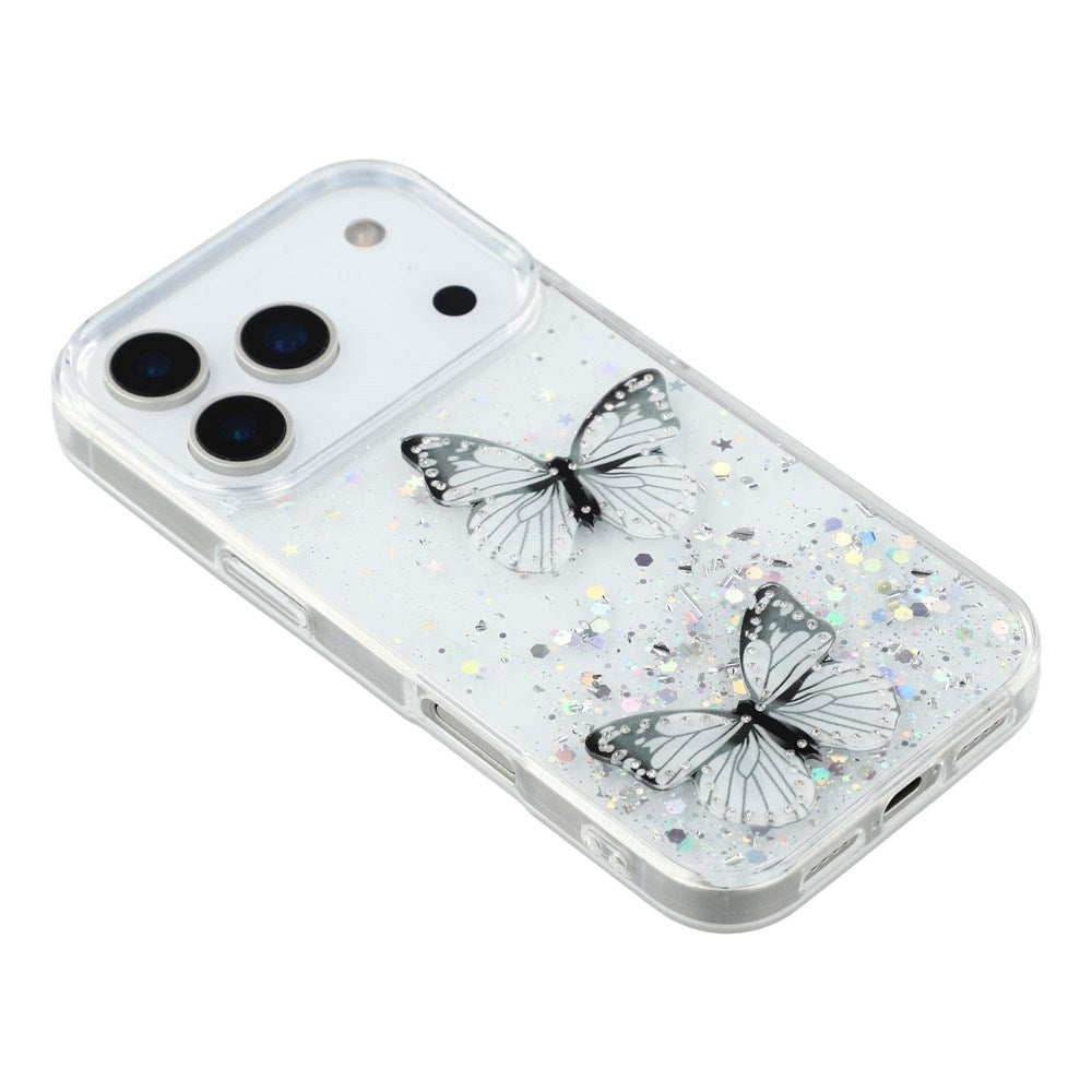 EIDERWOOD iPhone 17 Pro Max Fleksibelt Plastik Cover m. Sommerfugle - Gennemsigtig
