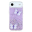 EIDERWOOD iPhone Air Fleksibelt Plastik Cover m. Sommerfugle - Gennemsigtig / Lilla