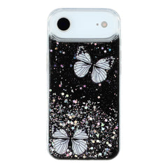EIDERWOOD iPhone Air Fleksibelt Plastik Cover m. Sommerfugle - Gennemsigtig / Sort