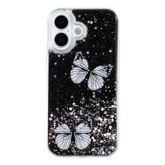 EIDERWOOD iPhone 17 Fleksibelt Plastik Cover m. Sommerfugle - Gennemsigtig / Sort