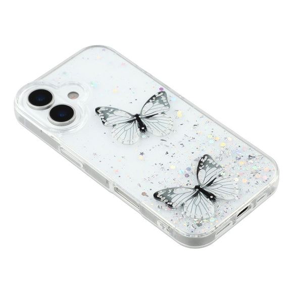 EIDERWOOD iPhone 17 Fleksibelt Plastik Cover m. Sommerfugle - Gennemsigtig