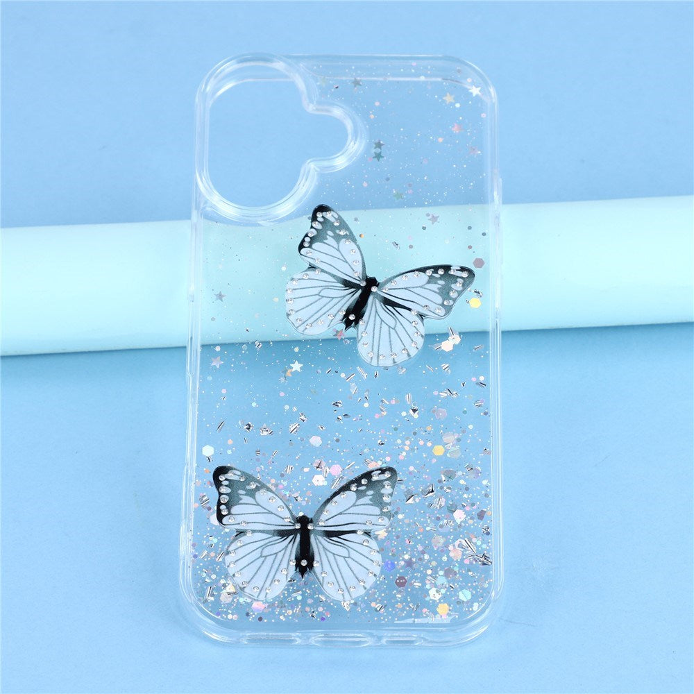 EIDERWOOD iPhone 17 Fleksibelt Plastik Cover m. Sommerfugle - Gennemsigtig