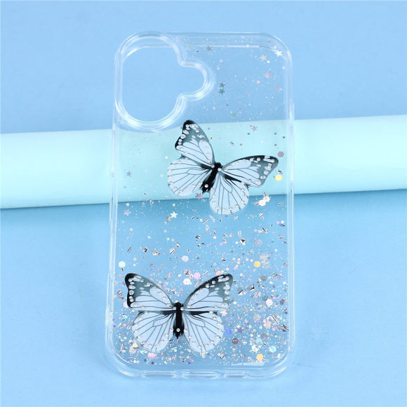 EIDERWOOD iPhone 17 Fleksibelt Plastik Cover m. Sommerfugle - Gennemsigtig