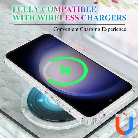 EIDERWOOD Samsung Galaxy S25 FE Hybrid Plastik Cover - MagSafe Kompatibel - Gennemsigtig / Hvid