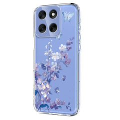 EIDERWOOD Motorola Moto G56 Fleksibelt Plastik Cover m. Blomstermotiv - Gennemsigtig / Violer