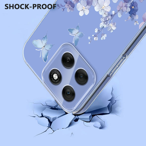 EIDERWOOD Motorola Moto G56 Fleksibelt Plastik Cover m. Blomstermotiv - Gennemsigtig / Violer