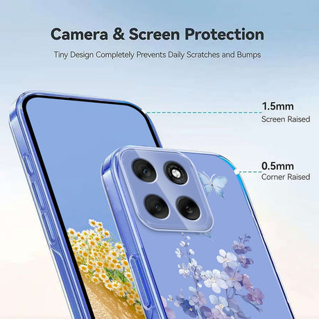 EIDERWOOD Motorola Moto G56 Fleksibelt Plastik Cover m. Blomstermotiv - Gennemsigtig / Violer