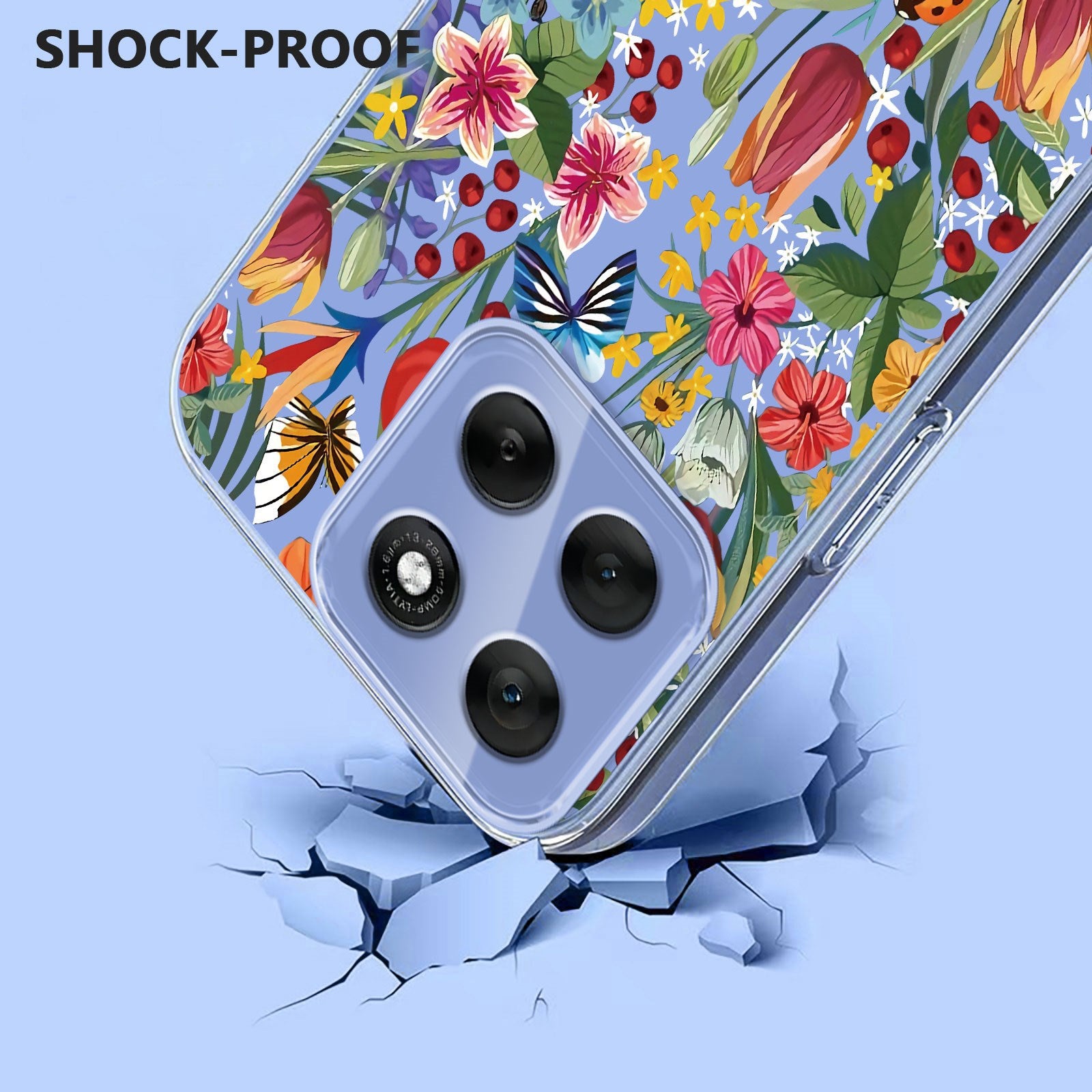 EIDERWOOD Motorola Moto G56 Fleksibelt Plastik Cover m. Blomstermotiv - Gennemsigtig / Liljer