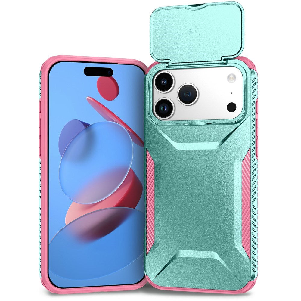 iPhone 18 Pro Max / 17 Pro Max EIDERWOOD Hybrid Plast Cover m. Cam Slider - Turkis / Lyserød