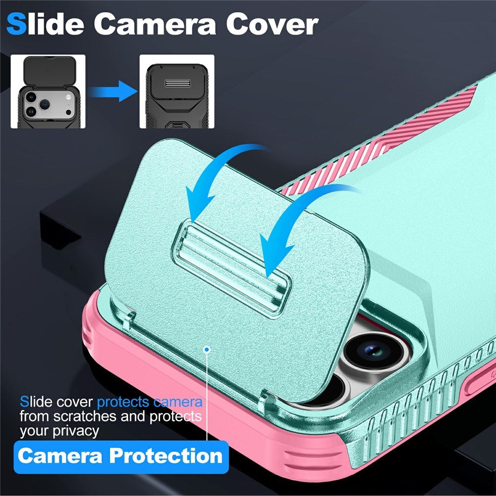 iPhone 18 Pro Max / 17 Pro Max EIDERWOOD Hybrid Plast Cover m. Cam Slider - Turkis / Lyserød