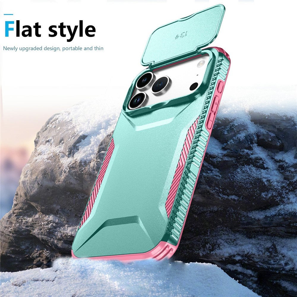 iPhone 18 Pro Max / 17 Pro Max EIDERWOOD Hybrid Plast Cover m. Cam Slider - Turkis / Lyserød