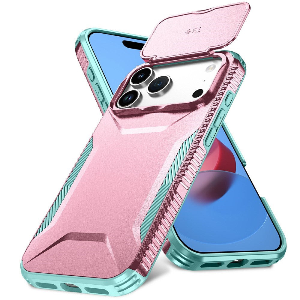 iPhone 18 Pro Max / 17 Pro Max EIDERWOOD Hybrid Plast Cover m. Cam Slider - Lyserød / Turkis