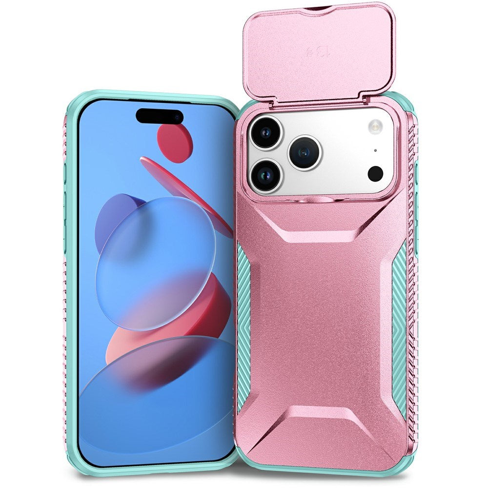 iPhone 18 Pro Max / 17 Pro Max EIDERWOOD Hybrid Plast Cover m. Cam Slider - Lyserød / Turkis