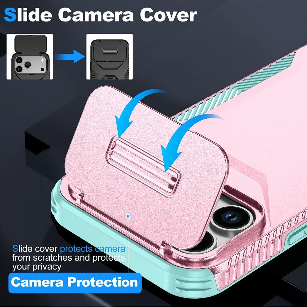 iPhone 18 Pro Max / 17 Pro Max EIDERWOOD Hybrid Plast Cover m. Cam Slider - Lyserød / Turkis