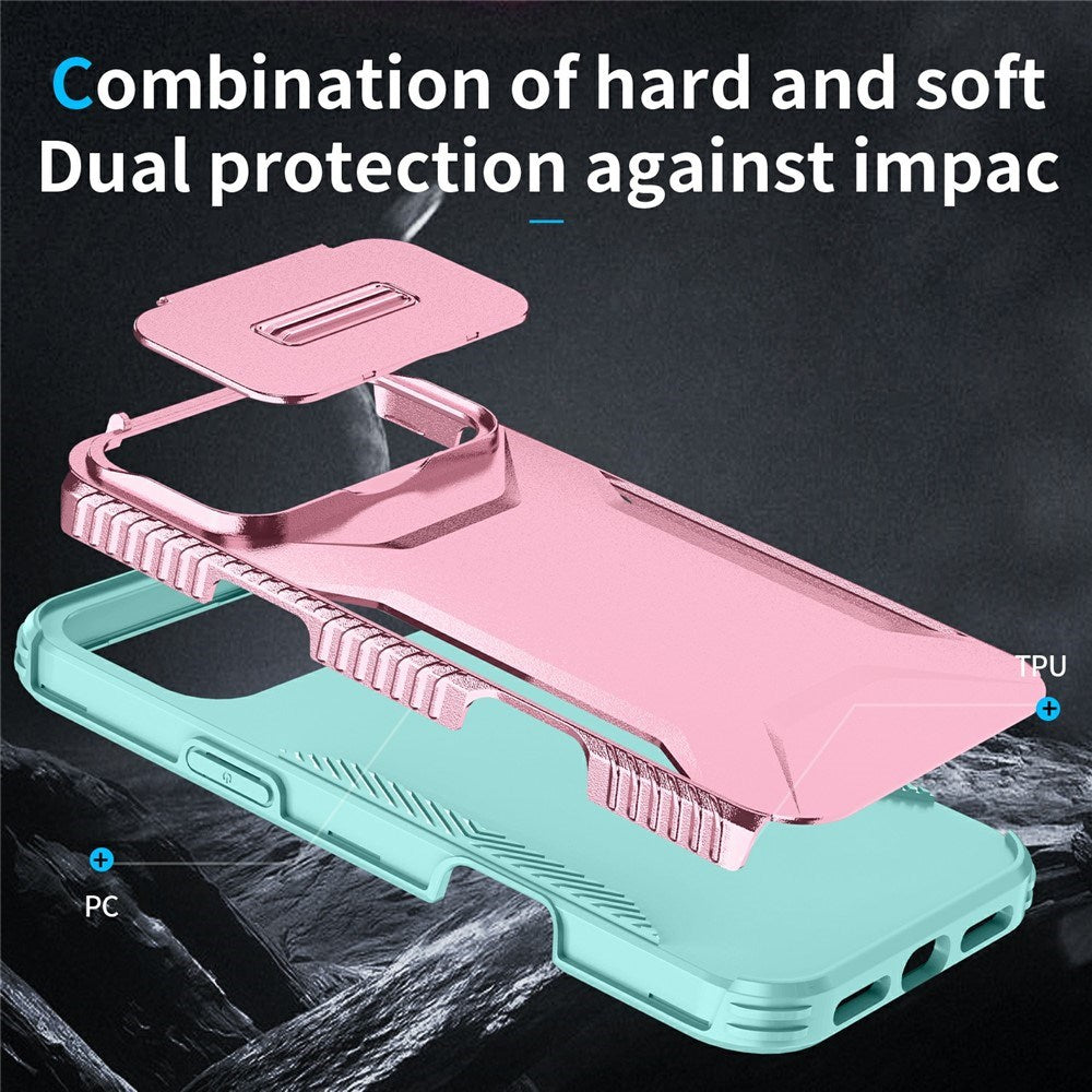 iPhone 18 Pro Max / 17 Pro Max EIDERWOOD Hybrid Plast Cover m. Cam Slider - Lyserød / Turkis