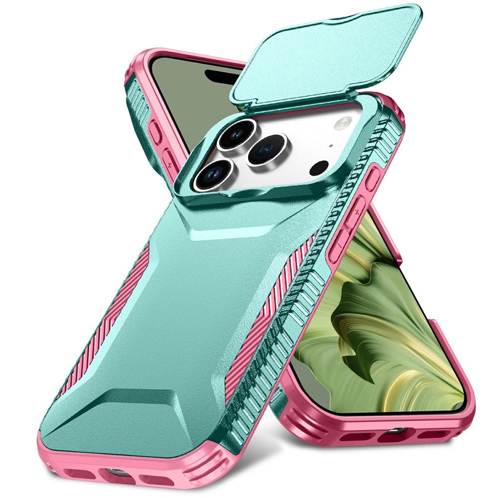 iPhone 18 Pro / 17 Pro EIDERWOOD Hybrid Plast Cover m. Cam Slider - Turkis / Lyserød