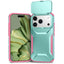 iPhone 18 Pro / 17 Pro EIDERWOOD Hybrid Plast Cover m. Cam Slider - Turkis / Lyserød