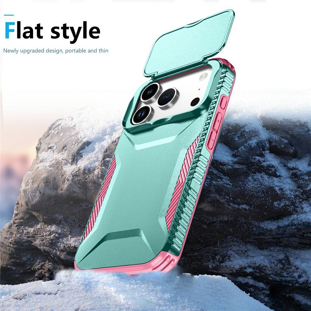 iPhone 18 Pro / 17 Pro EIDERWOOD Hybrid Plast Cover m. Cam Slider - Turkis / Lyserød