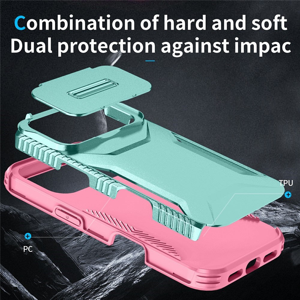iPhone 18 Pro / 17 Pro EIDERWOOD Hybrid Plast Cover m. Cam Slider - Turkis / Lyserød