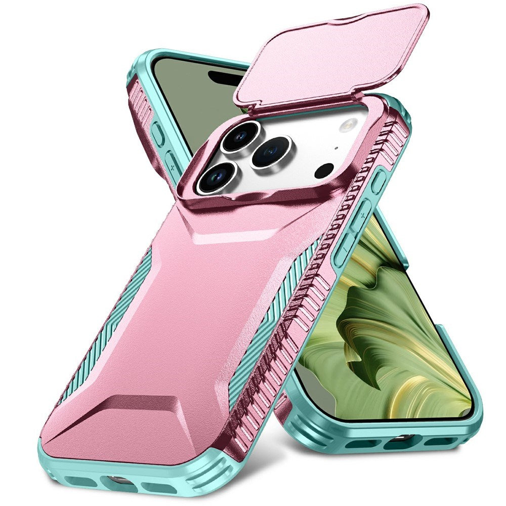 iPhone 18 Pro / 17 Pro EIDERWOOD Hybrid Plast Cover m. Cam Slider - Lyserød / Turkis