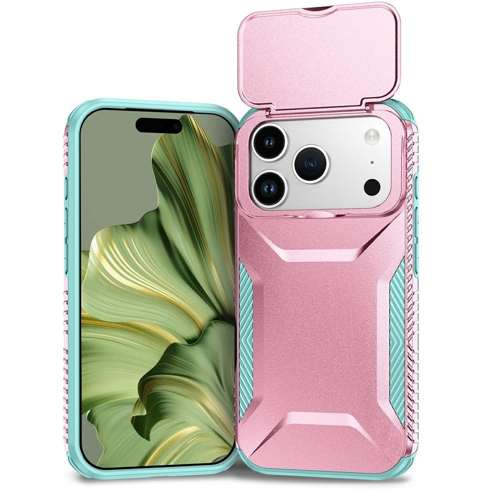 iPhone 18 Pro / 17 Pro EIDERWOOD Hybrid Plast Cover m. Cam Slider - Lyserød / Turkis