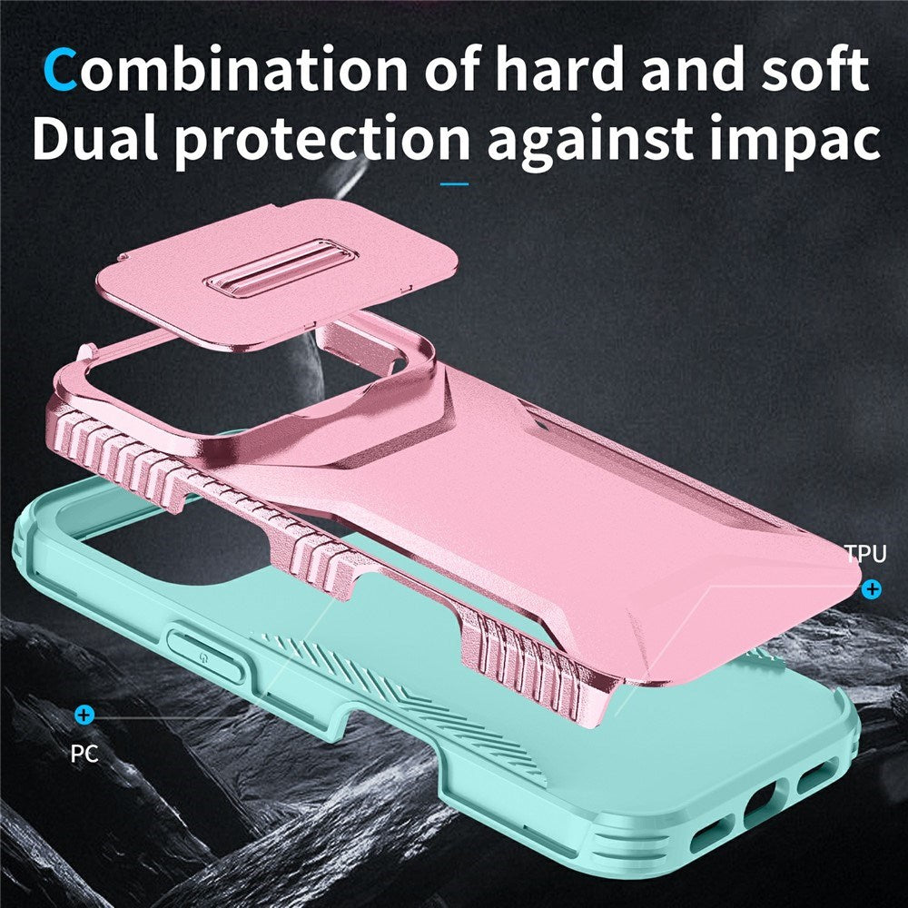 iPhone 18 Pro / 17 Pro EIDERWOOD Hybrid Plast Cover m. Cam Slider - Lyserød / Turkis
