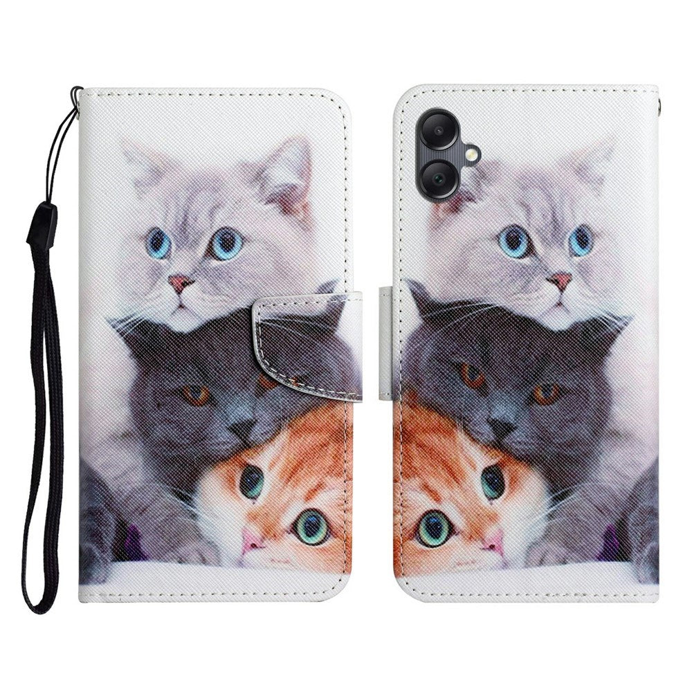 EIDERWOOD Samsung Galaxy A07 Imiteret Læder Cover m. Pung & Strop - Katte