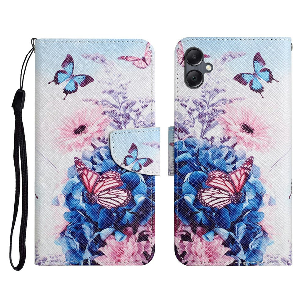 EIDERWOOD Samsung Galaxy A07 Imiteret Læder Cover m. Pung & Strop - Sommerfugl