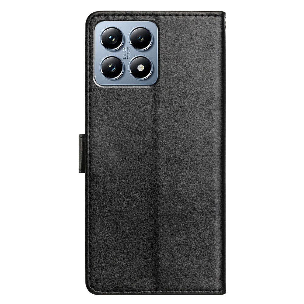 Xiaomi 15T EIDERWOOD Kunstlæder Flipcover m. Kortholder & Strop - Sort