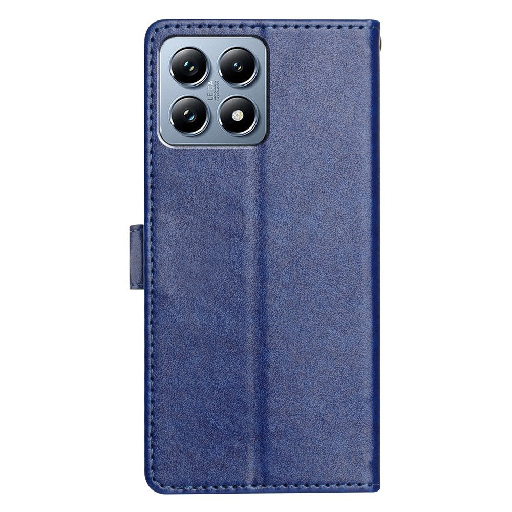 Xiaomi 15T EIDERWOOD Kunstlæder Flipcover m. Kortholder & Strop - Blå
