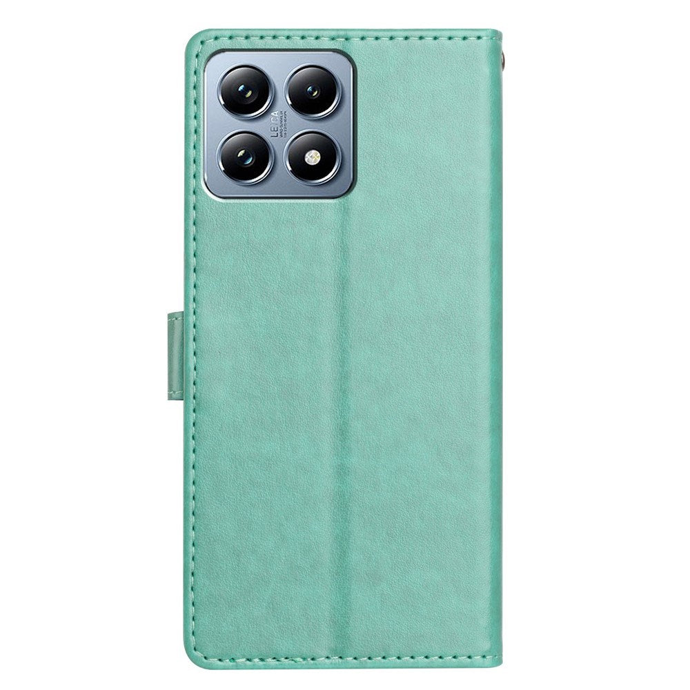 Xiaomi 15T EIDERWOOD Kunstlæder Flipcover m. Kortholder & Strop - Grøn
