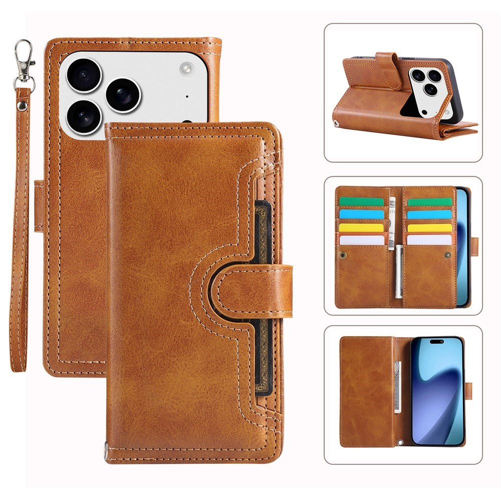 iPhone 18 Pro / 17 Pro EIDERWOOD Kunstlæder Flip Cover m. Pung - Lysebrun