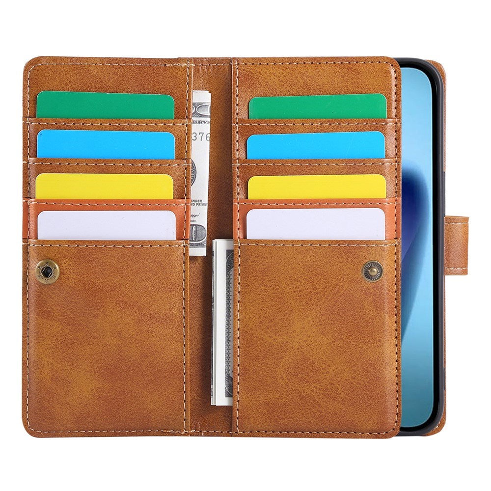 iPhone 18 Pro / 17 Pro EIDERWOOD Kunstlæder Flip Cover m. Pung - Lysebrun