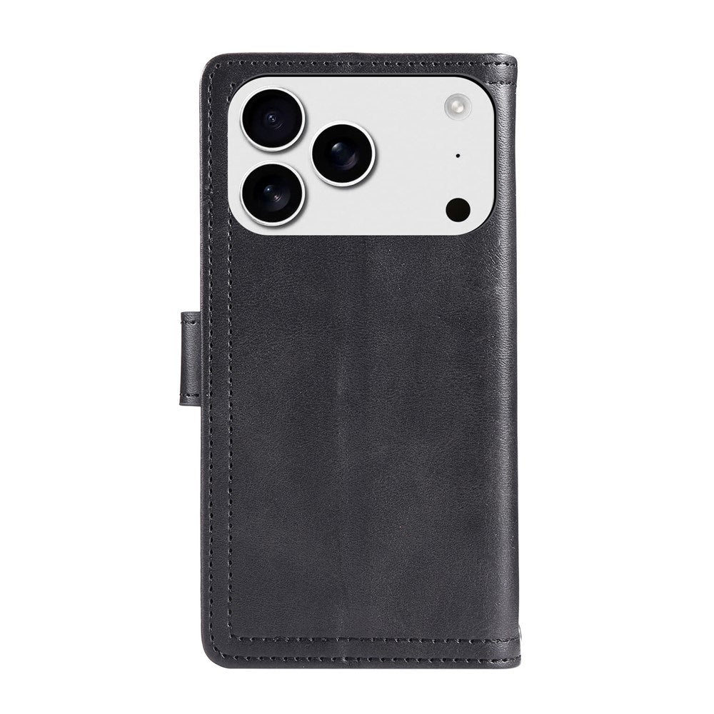 iPhone 18 Pro / 17 Pro EIDERWOOD Kunstlæder Flip Cover m. Pung - Sort