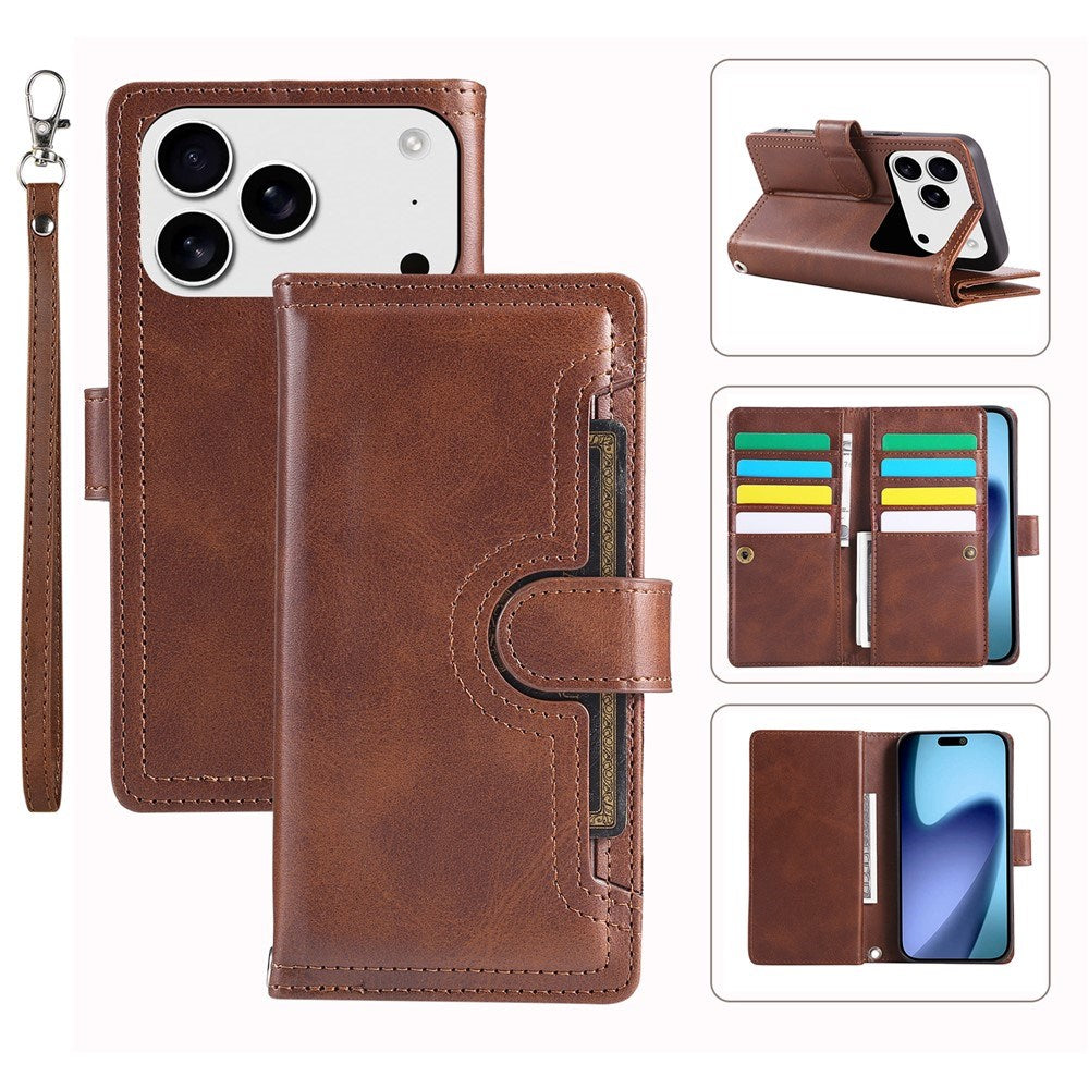 iPhone 18 Pro / 17 Pro EIDERWOOD Kunstlæder Flip Cover m. Pung - Mørkebrun